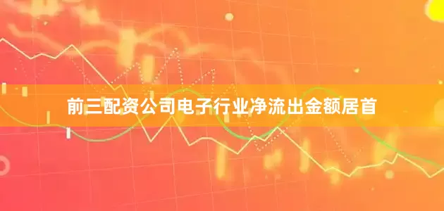 前三配资公司电子行业净流出金额居首