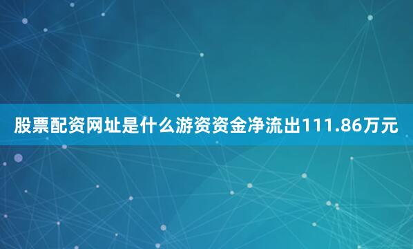 股票配资网址是什么游资资金净流出111.86万元
