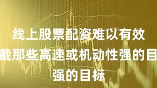 线上股票配资难以有效拦截那些高速或机动性强的目标